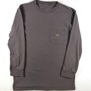Southern Marsh Kids Long Sleeve Pocket Tee Gray Camo Duck Logo Shirt Size Medium